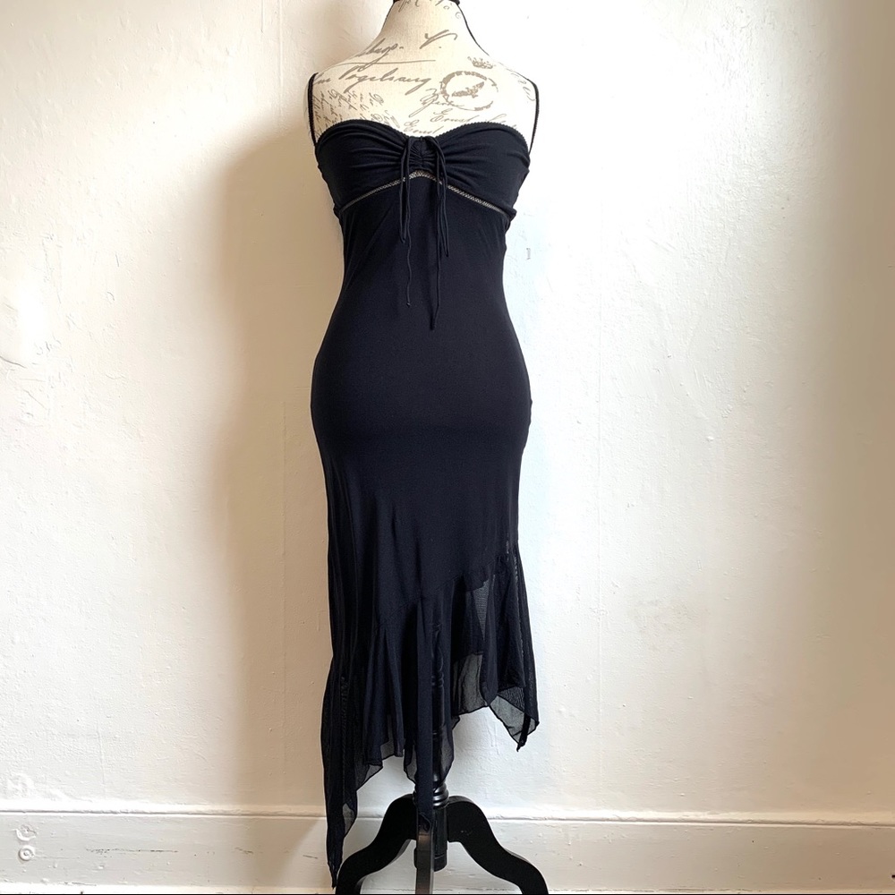 Guess Jeans Little Black Dress Mesh Strapless
